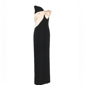 Elegant Black and Cream Evening Dress